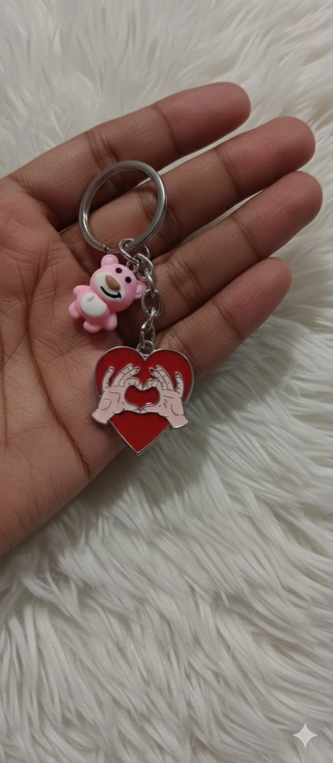 Heart And Bear Keychain