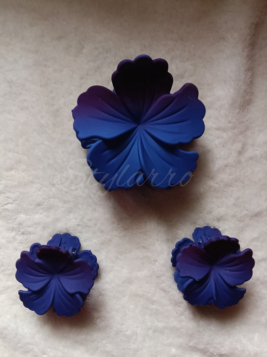 Big-Matte-Blue-Flower-Claw-Combo