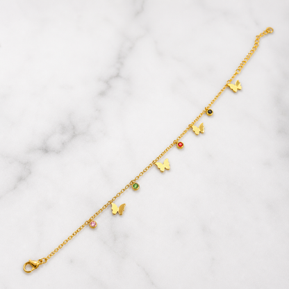 Butterfly charm bracelet