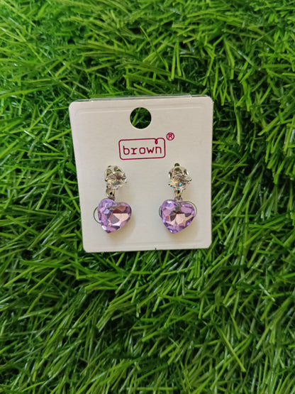 Heart crystal - lavendar