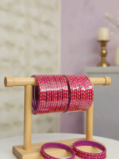 Heart Glass bangles - Pink
