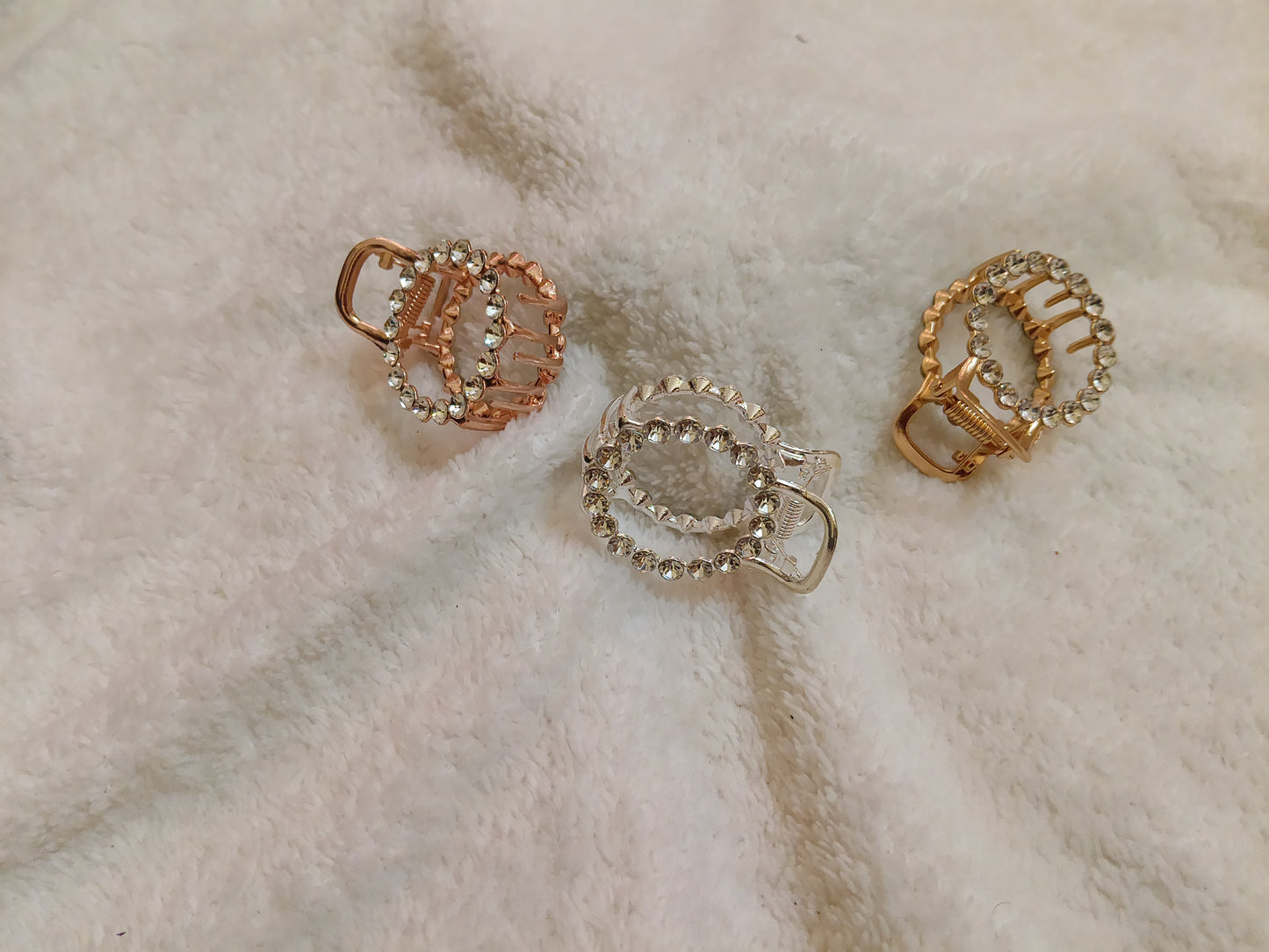 Rhinestone Metal Claw - Rose Gold