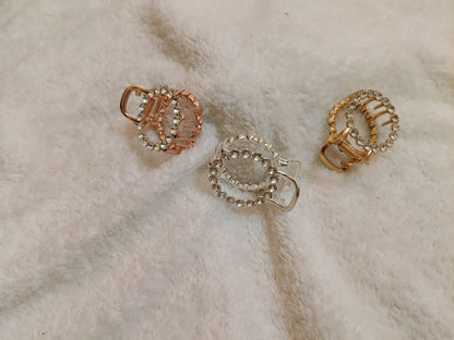 Rhinestone Metal Claw - Rose Gold