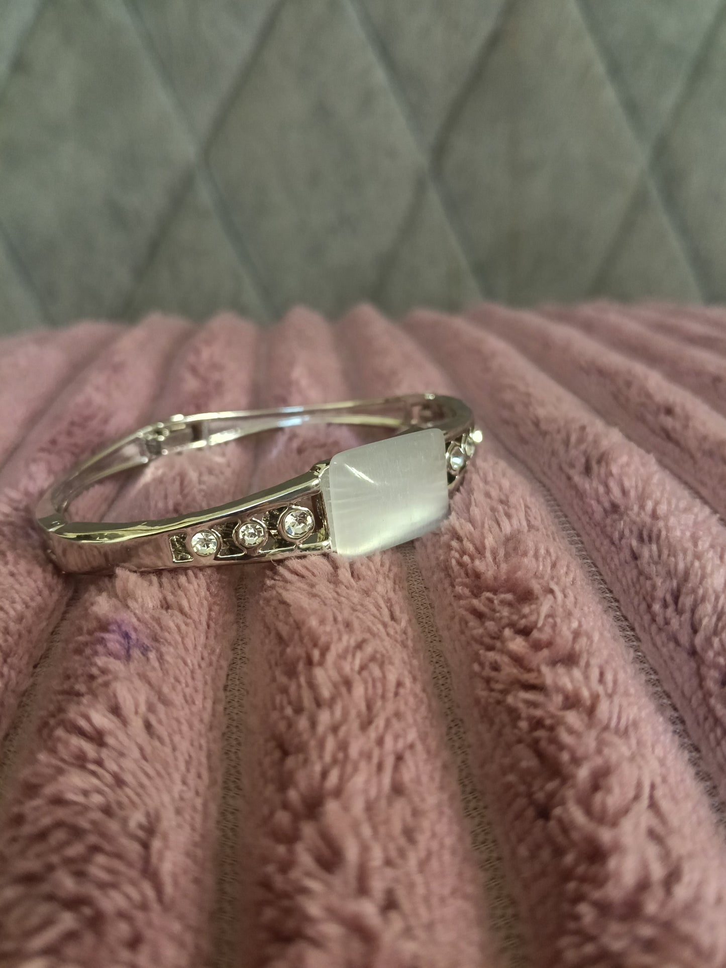 Silver stoned bracelet