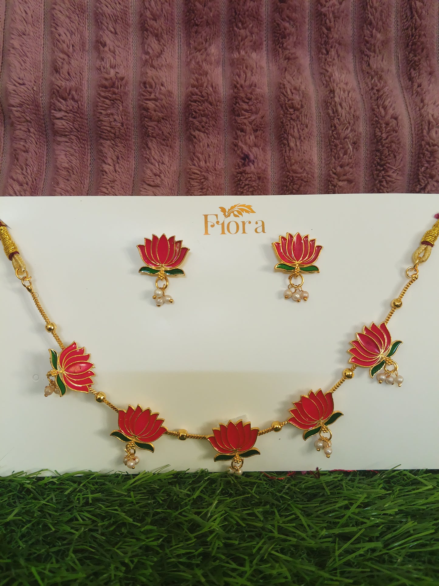 Meenakari Lotus Choker