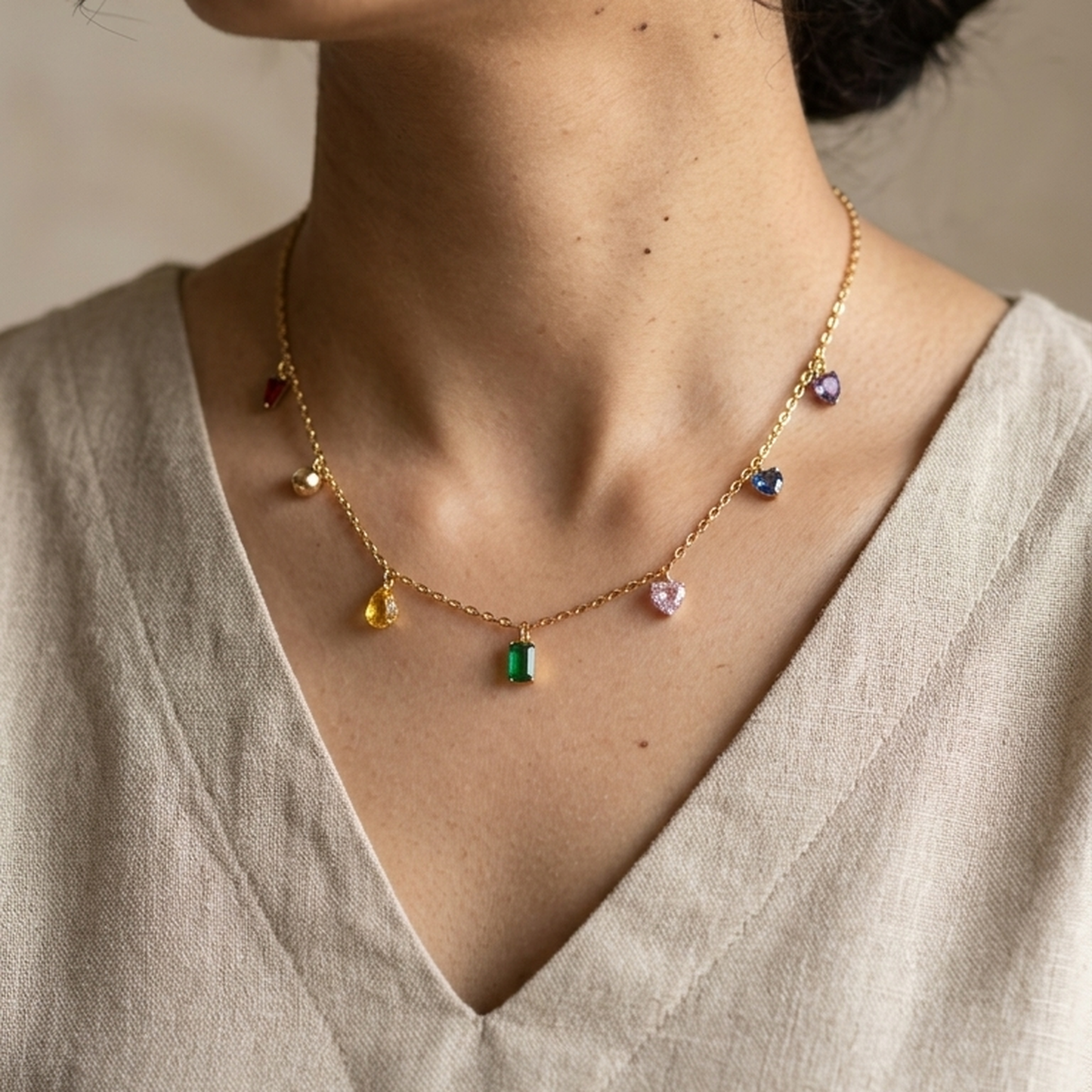Rainbow Charm Necklace
