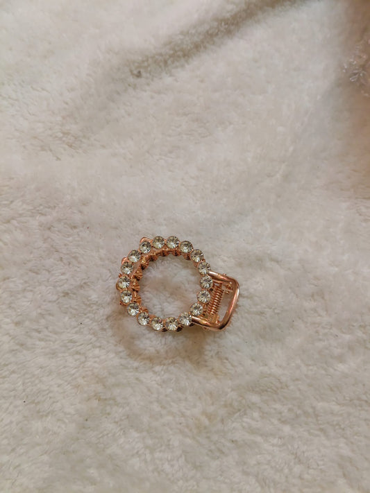 Rhinestone Metal Claw - Rose Gold