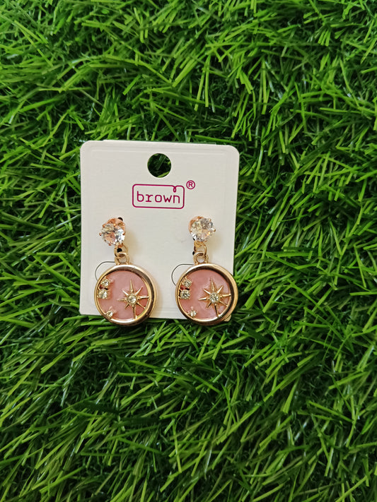 Shining star earring - Pink