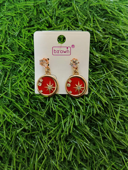 Shining star earring - Pink
