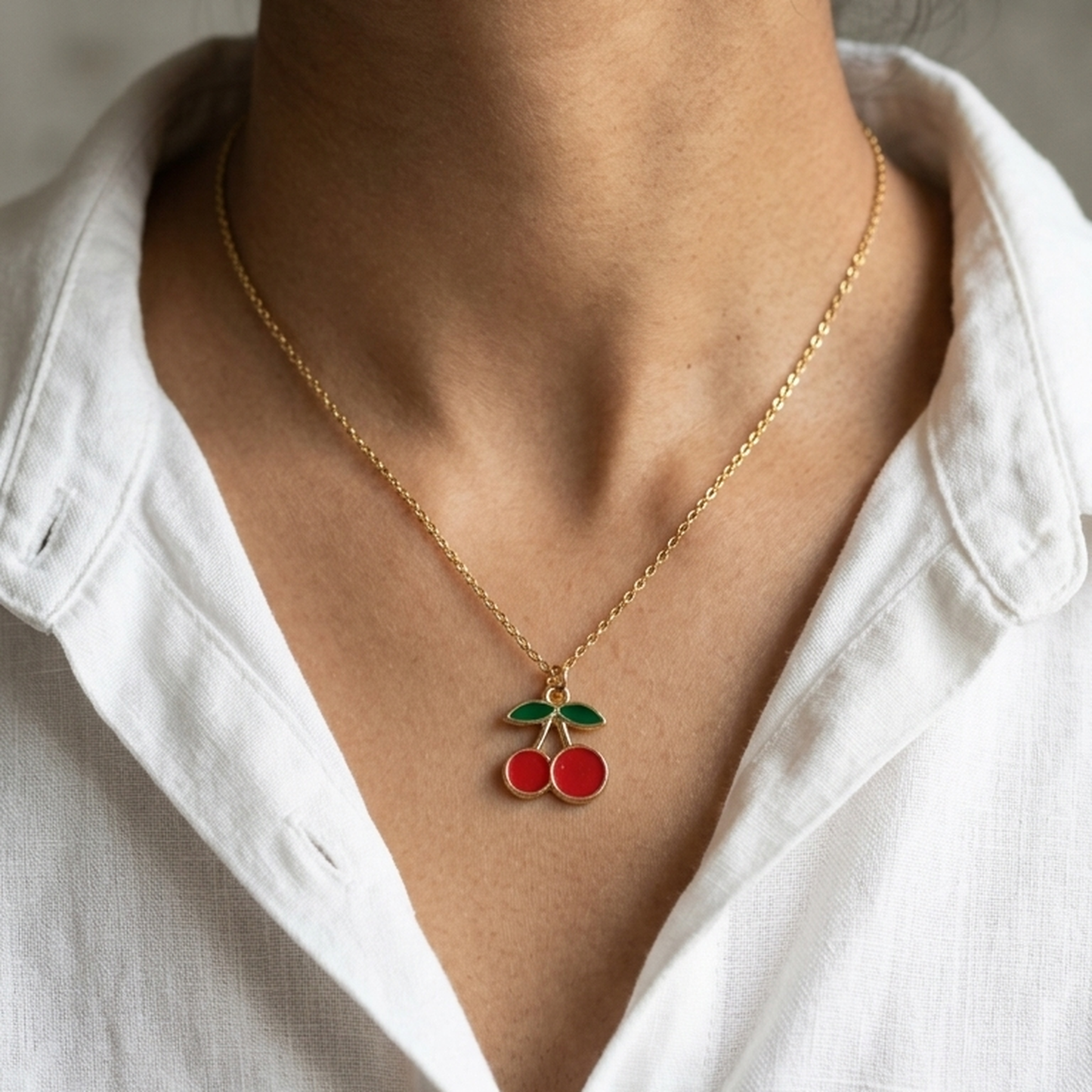 Jumbo Twin Cherry Necklace