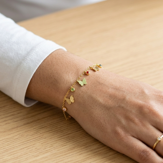 Butterfly charm bracelet