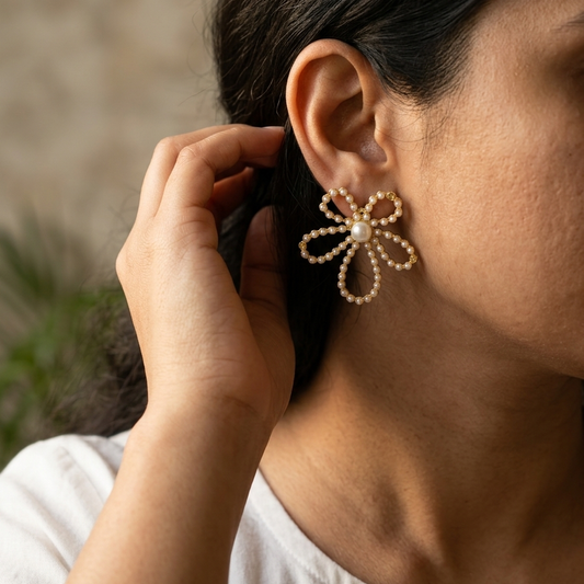 Aura Pearl Floret Studs