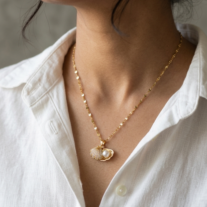 Sea Shell Pearl Necklace