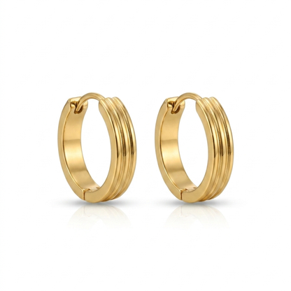 Triple Line Hoops