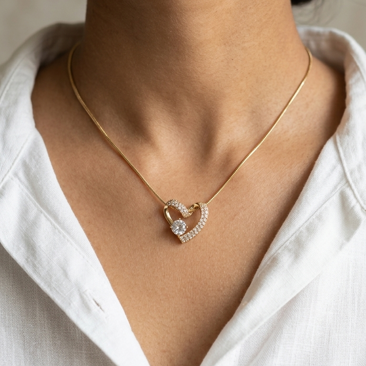 Stoned Heart Necklace